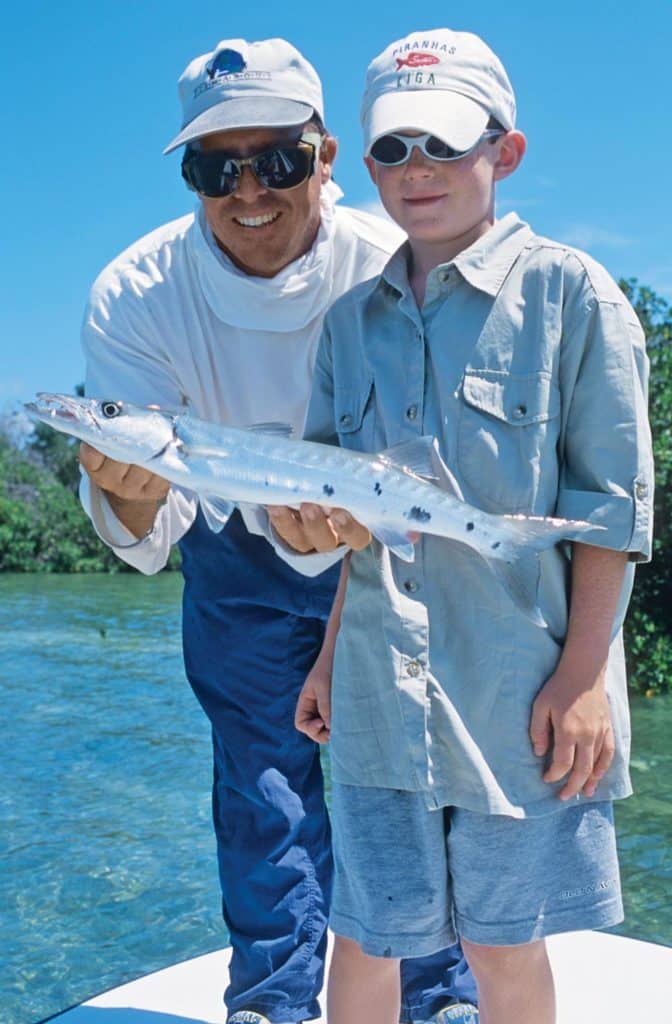 Juvenile barracuda taken fishing on the flats