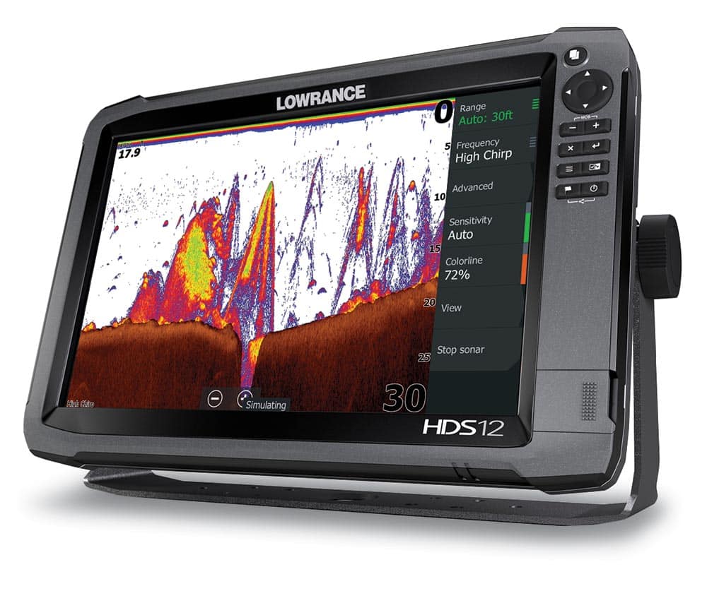 Lowrance Bottom Coloring fishfinder fishing display screen grab