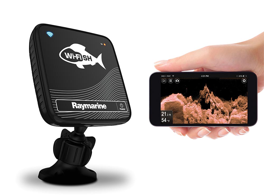 Raymarine Wi-Fish fishfinder fishing display screengrab