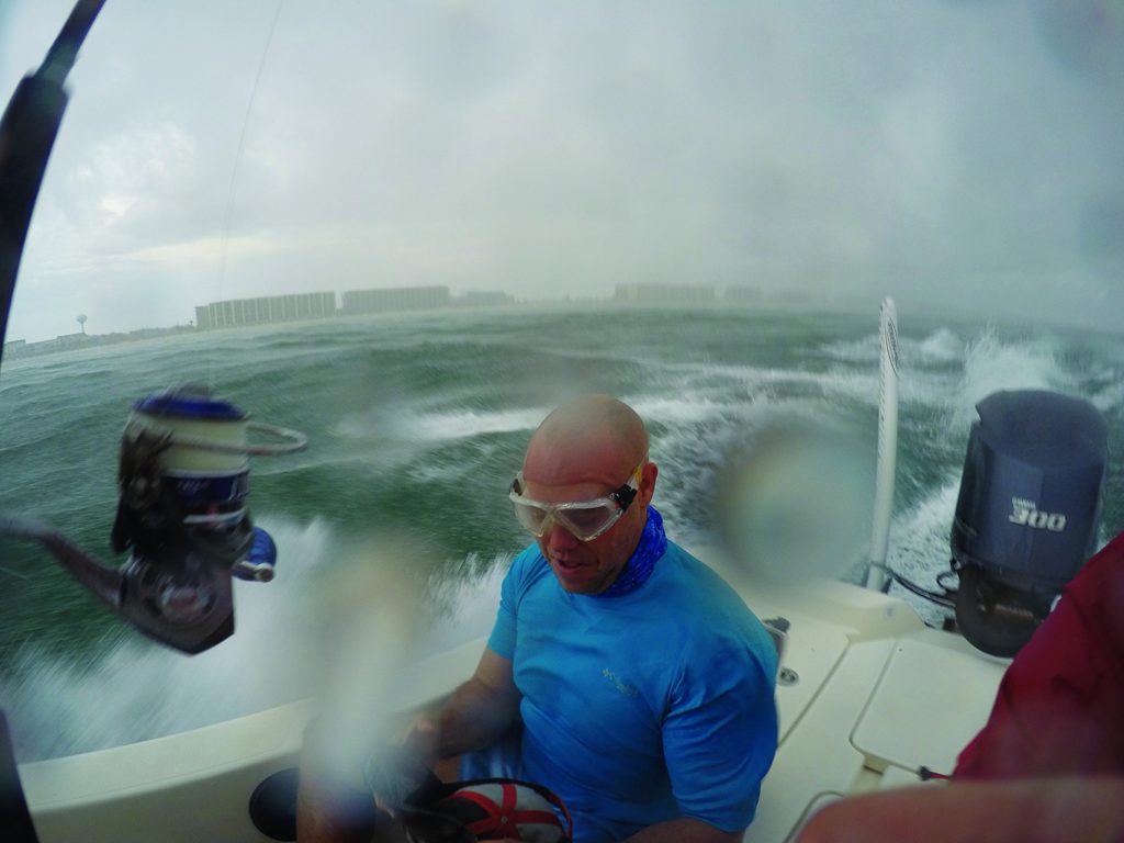 Fishing the Gulf in a storm