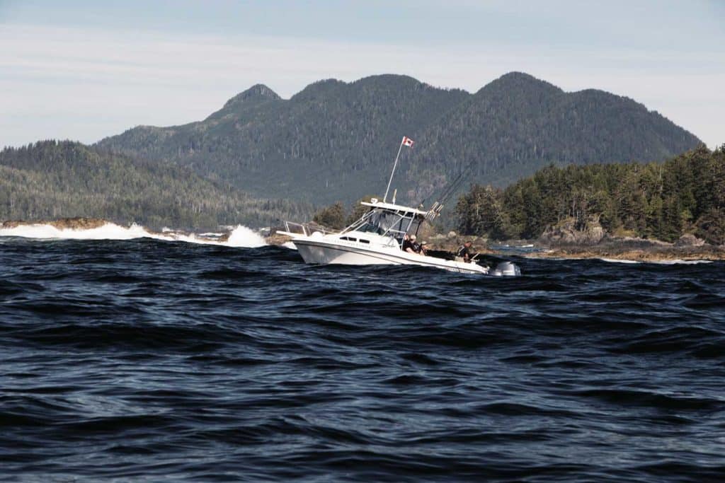 Fishing the coast of northern Vancouver Island for salmon.