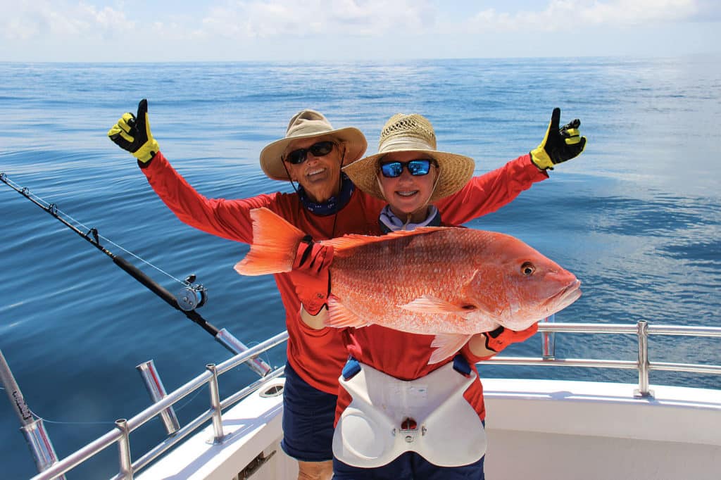 Capt. Judy Helmey with a nice red snapper