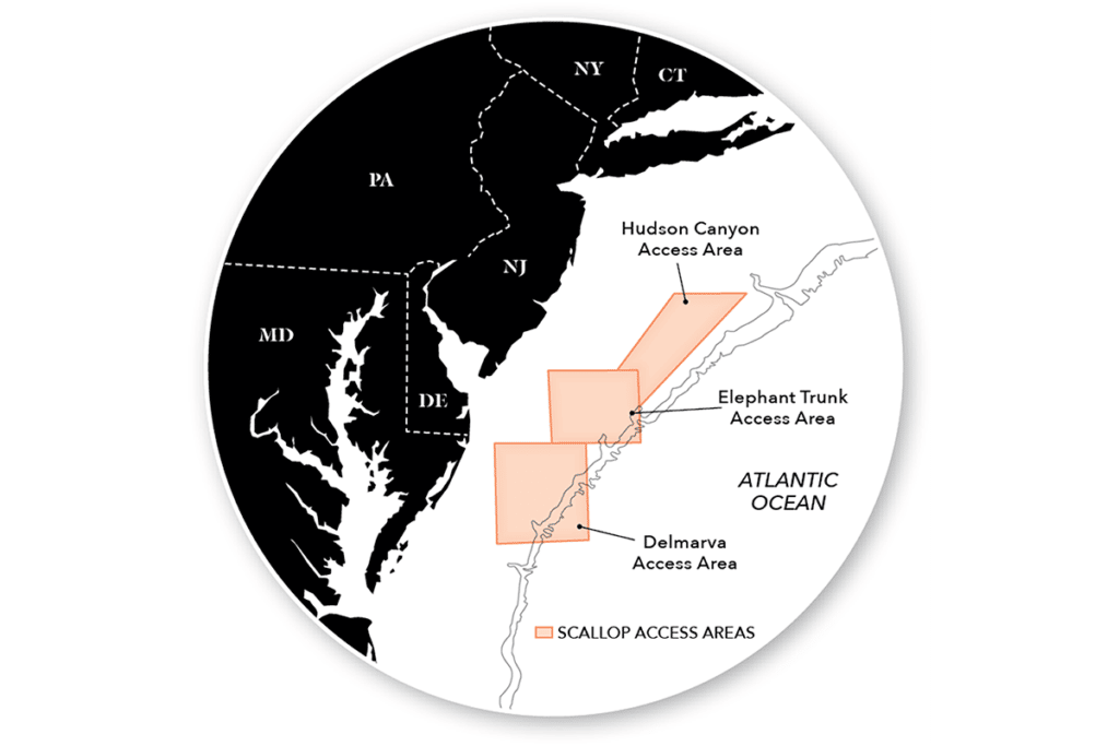 Scallop fishing access areas map