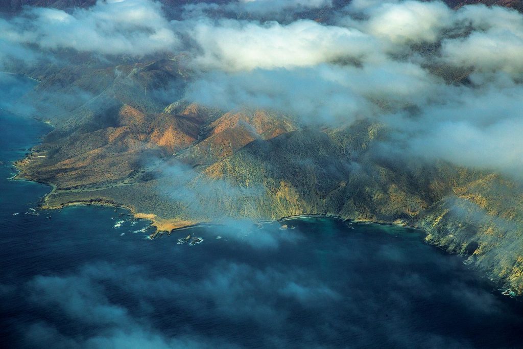 Aerial view of Cedros Island, Mexico