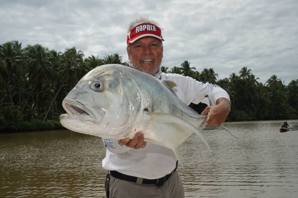 Giant trevally caught upriver