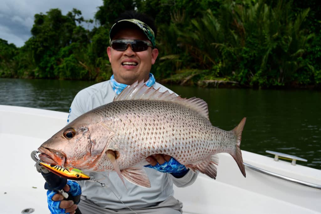 Fingermark snapper caught in the river