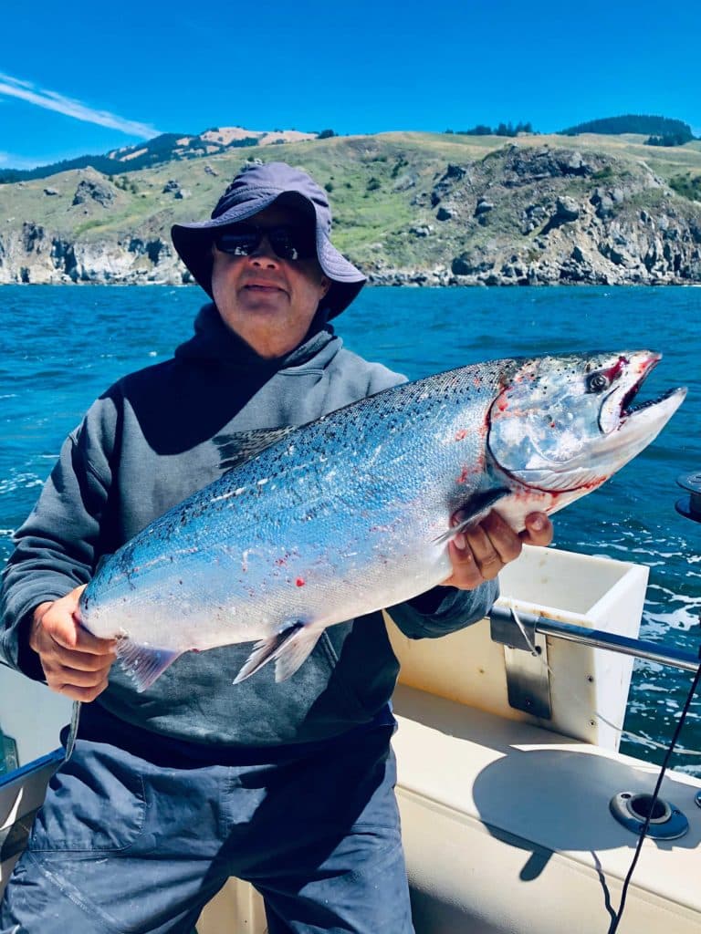 Big Chinook salmon caught off California