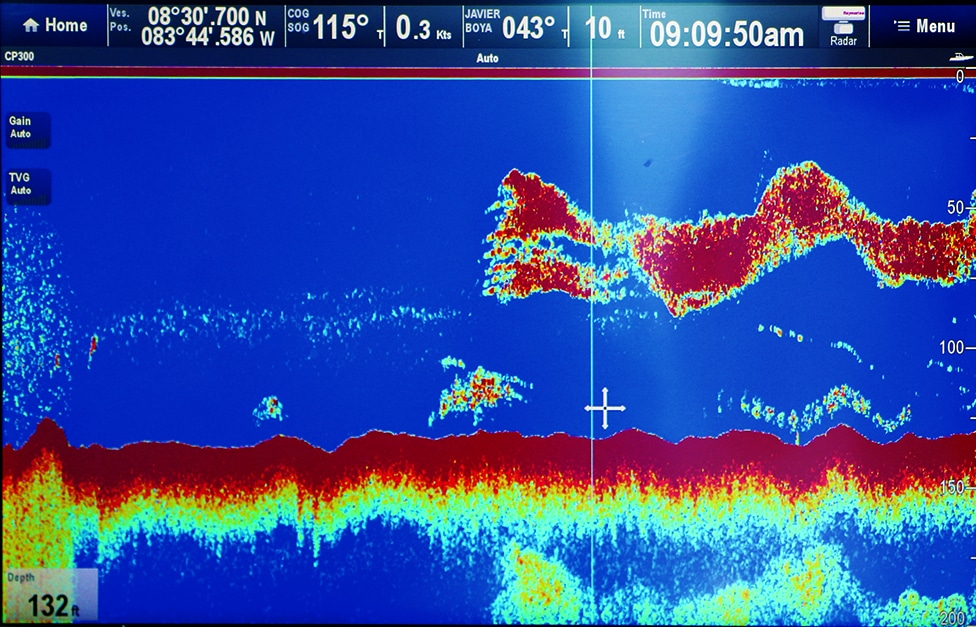 Costa Rica fishing - depthsounder