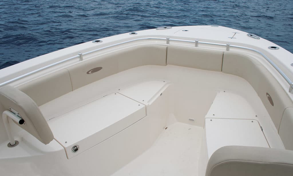 Cobia 261CC center console saltwater fishing boat bow seating
