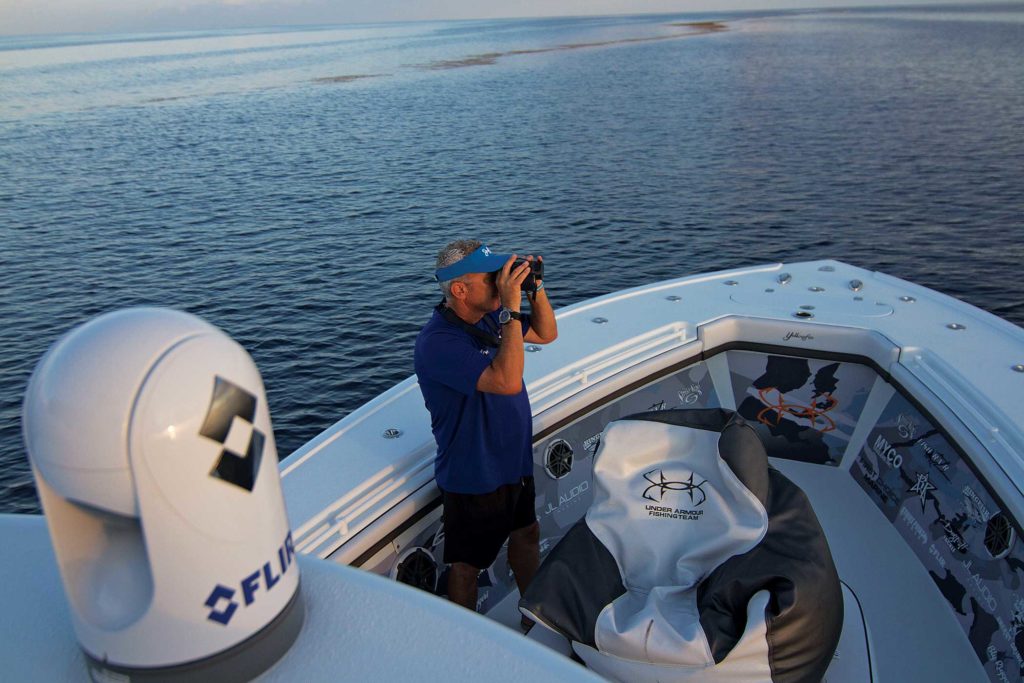 Angler uses a thermal camera to scout for fish