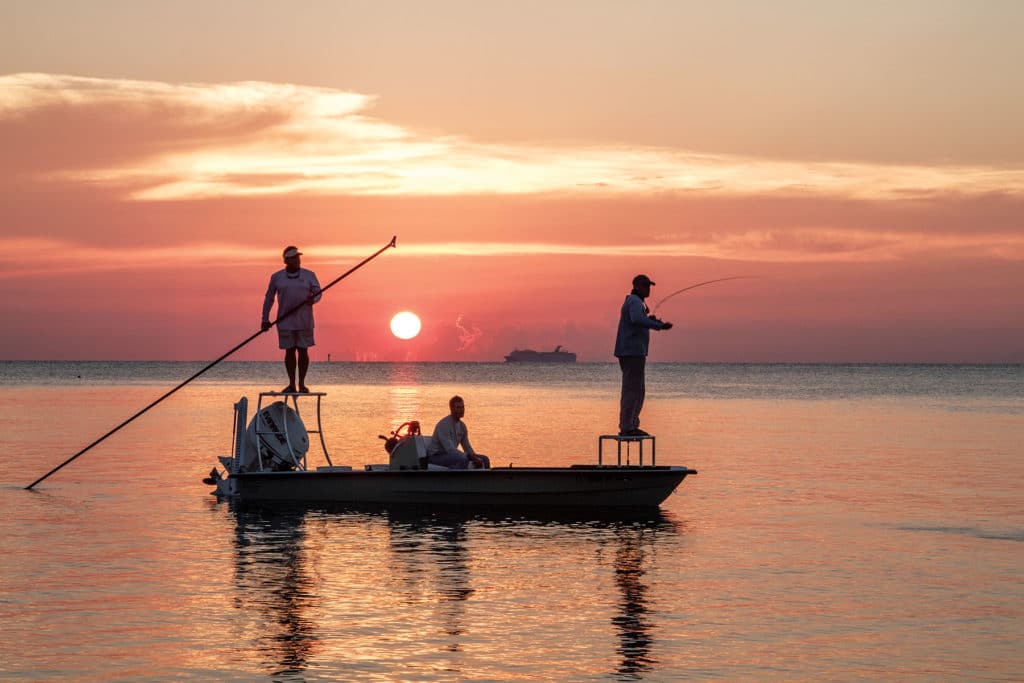 Flats fishing at sunset