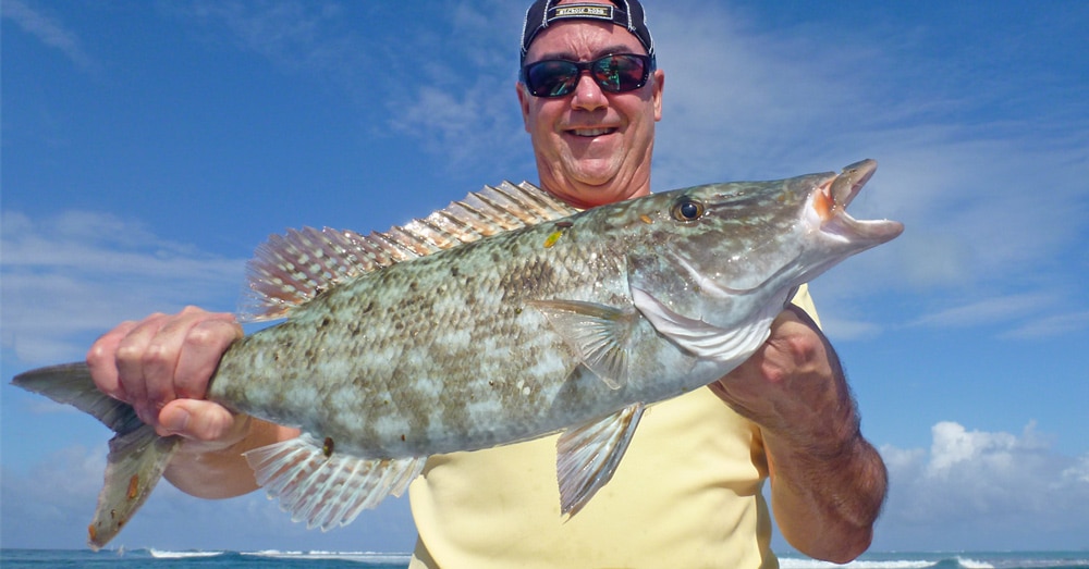 Angler shows off a longnose emperor fish