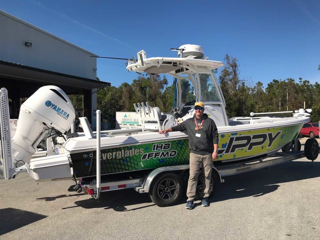 Winner of 2nd Annual FFMD / Everglades Raffle Takes Ownership of New Boat