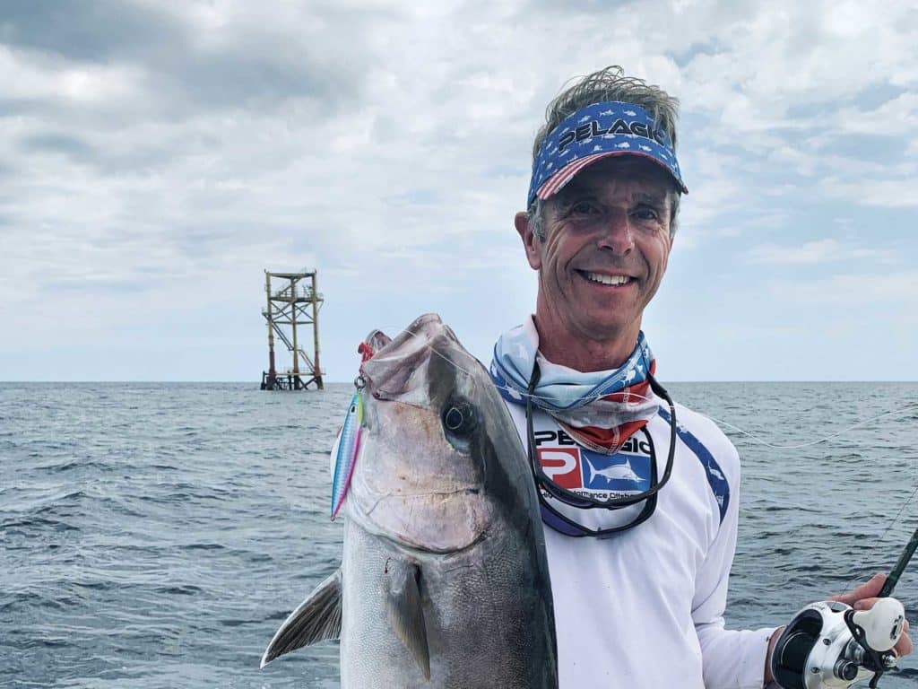 Amberjack caught on a Shimano jig