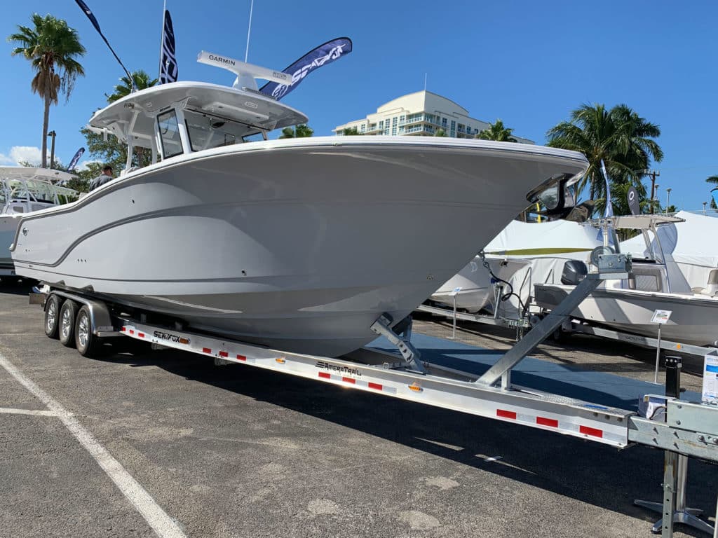 Sea Fox 368 Commander on a trailer