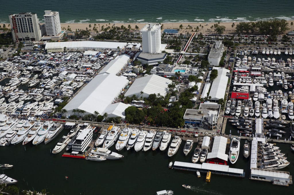 Aerial view of the Fort Lauderdale Boat Show