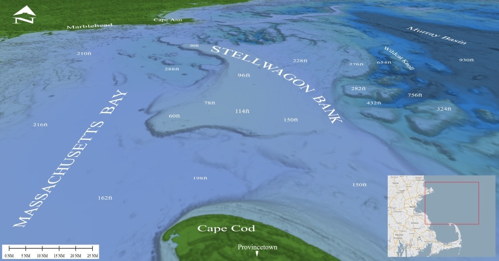 3D contour map of Stellwagen Bank