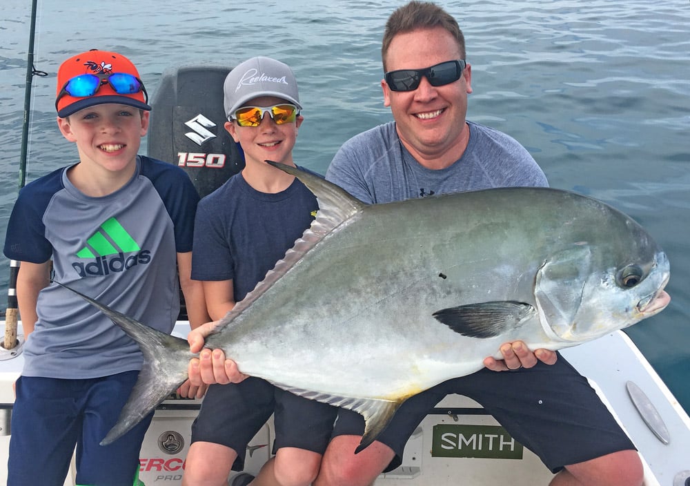 A big trophy permit caught on the boat of Capt. Jason Stock, named a 2017 Top Charter Captain by the fans of Sport Fishing magazine
