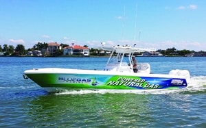 Mercury Marine and Blue Gas Marine have an Intrepid that runs on natural gas.