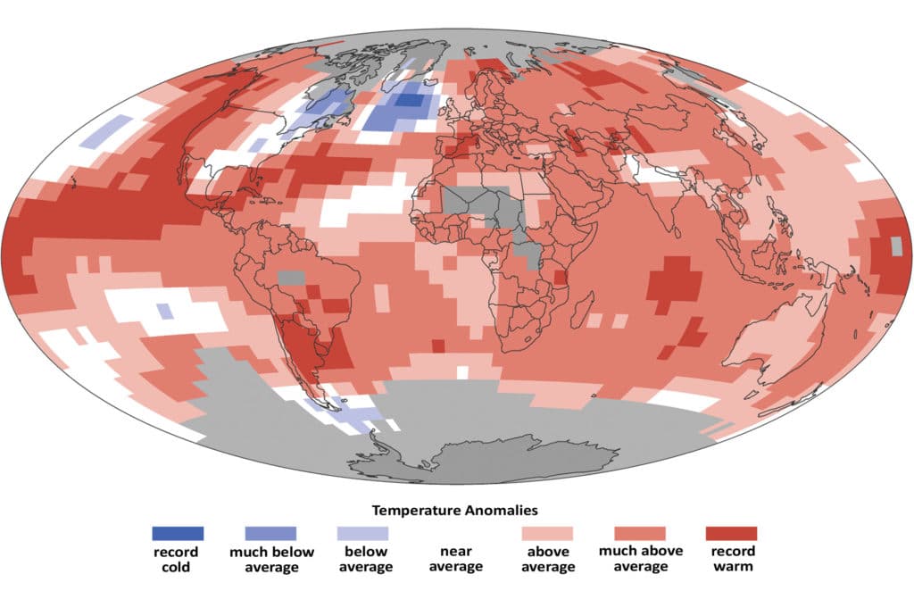 Temperature Anomalies, January to July 2015