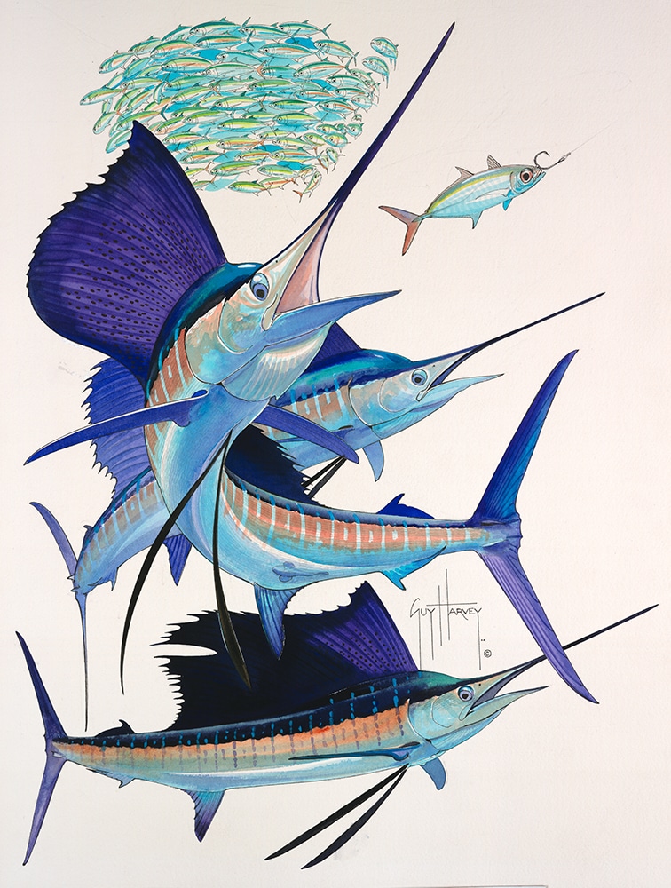 Guy Harvey painting three amigos