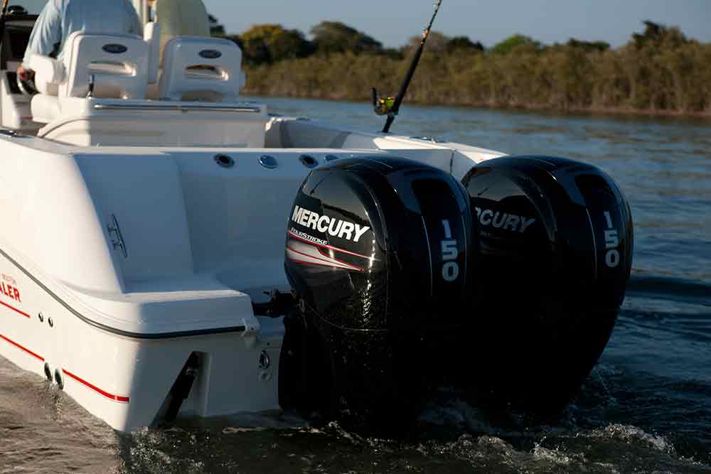 twin outboards for Mercury on Boston Whaler