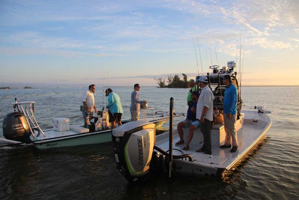 Anglers prepare to head out for morning of fishing near Sebastian Inlet, Florida