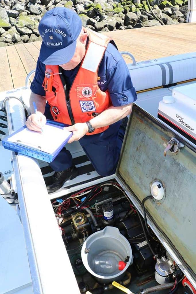 USCG free vessel safety inspection on boat