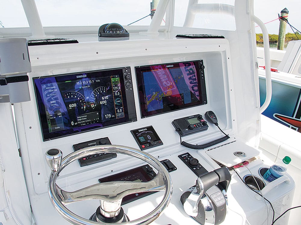 Yellowfin 36 Offshore electronics helm