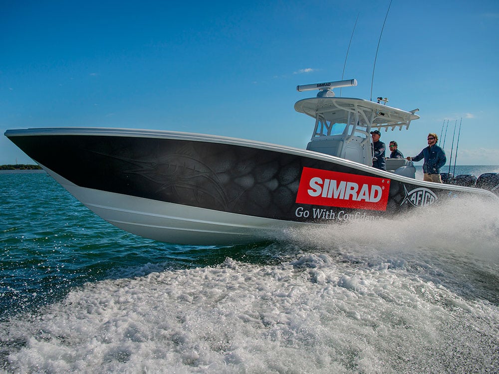 Yellowfin 36 Offshore on water