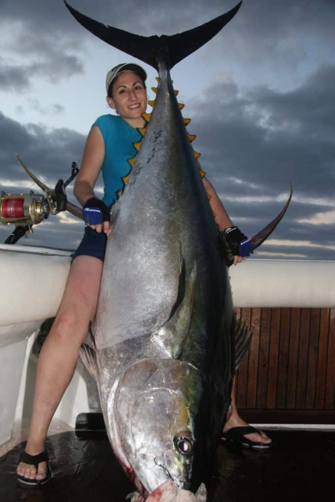 Massive yellowfin tuna landed in the Revillagigedos Islands off Baja