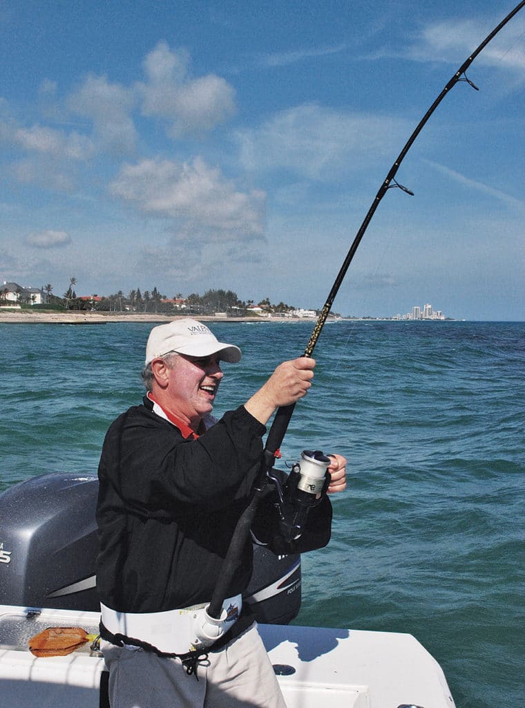 Fighting a shark