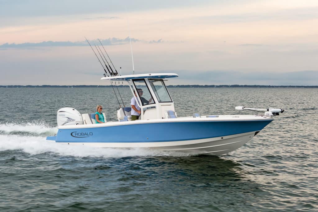 Robalo R266 Cayman at sunset