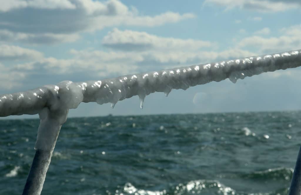 Ice on a fishing boat