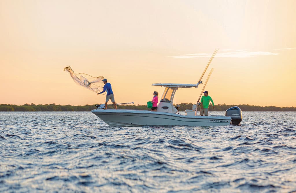 Angler tossing cast-net