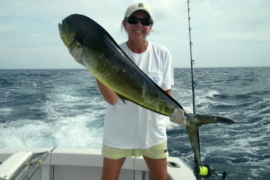 Joan Vernon holding mahi