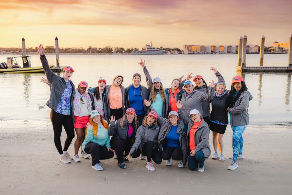 Women anglers after a day of fishing