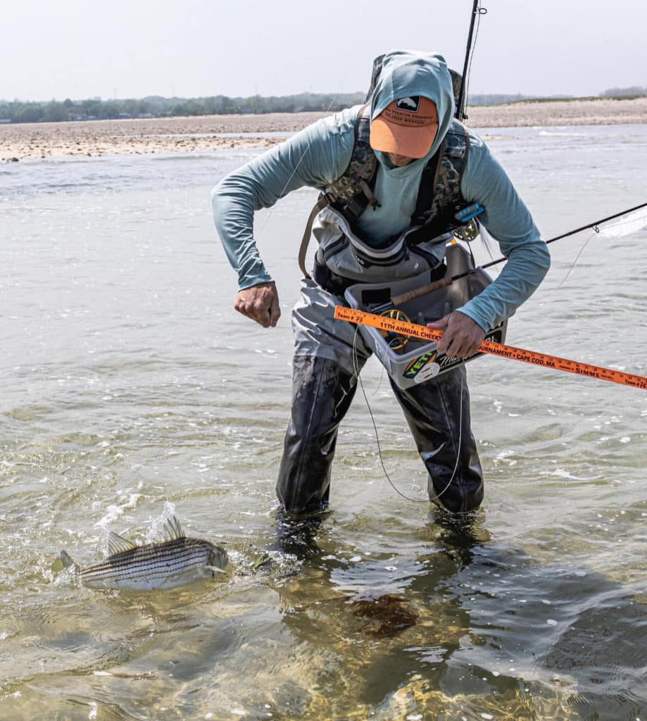 Angler fly fishing