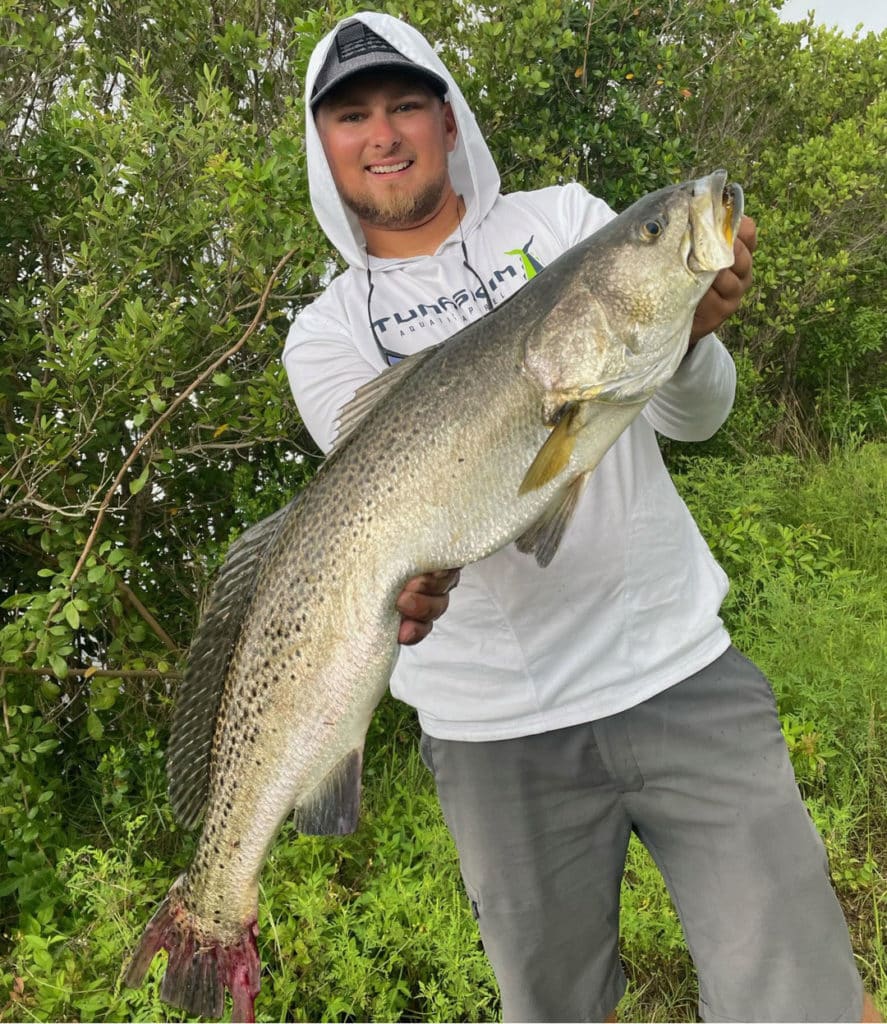 Joey Bloom with gator seatrout