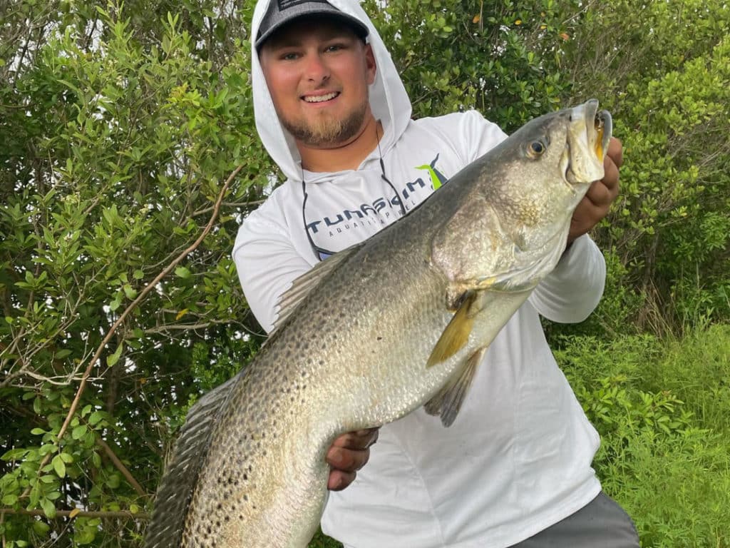 Joey Bloom with mega trout