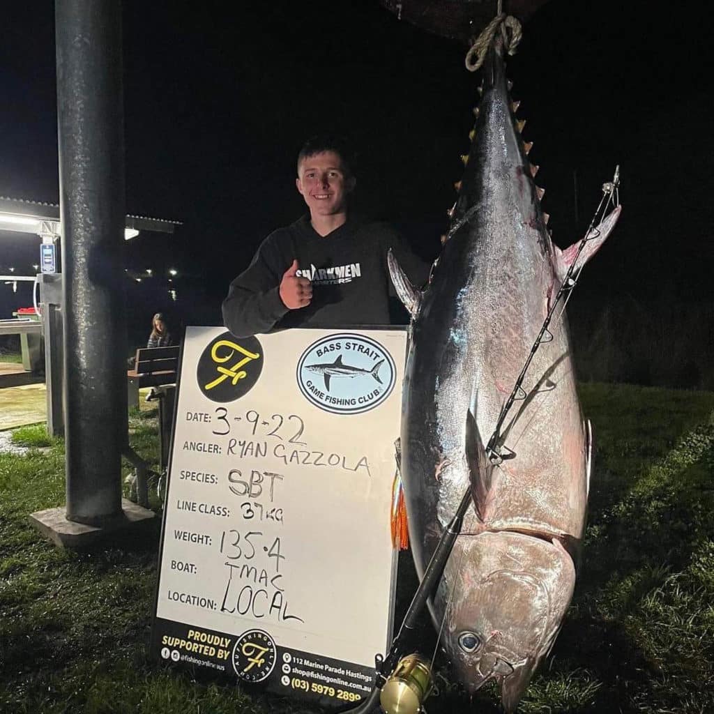 Ryan Gazzola with old tuna