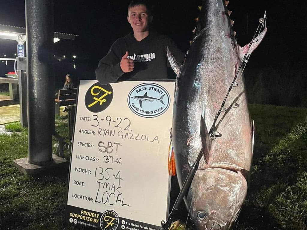 Ryan Gazzola with old tuna