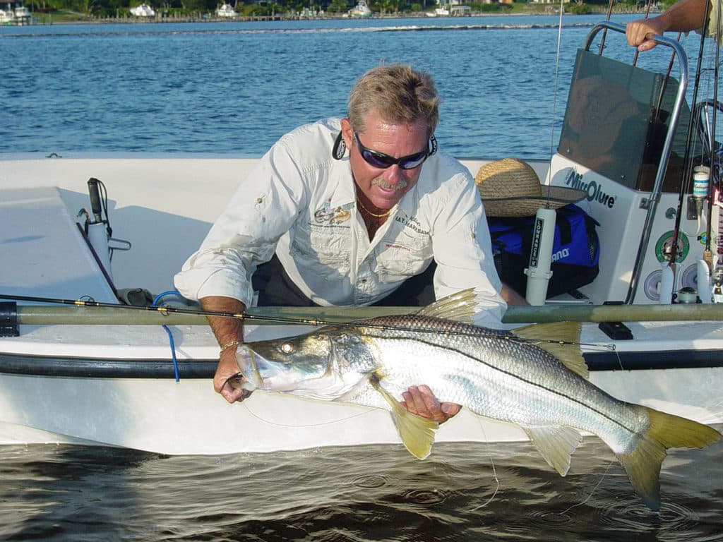 Angler with large snook