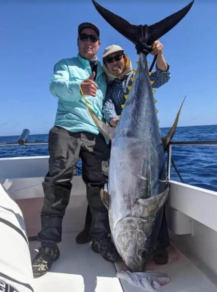 Large yellowfin tuna caught off Southern California
