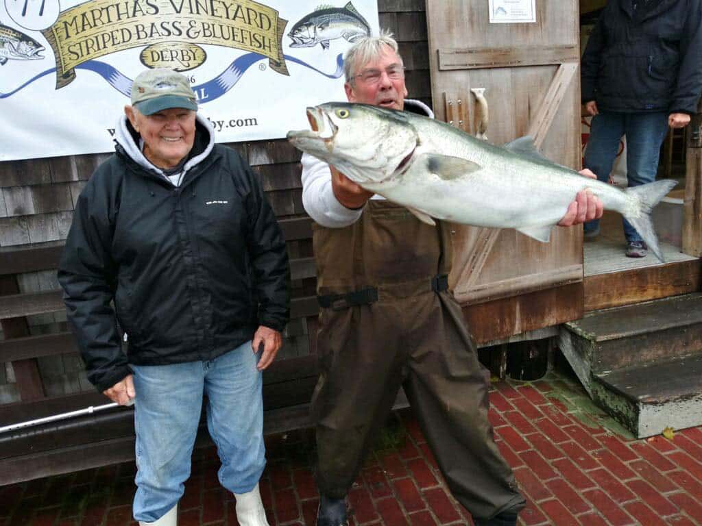 Walter and Peter Hess with their fish