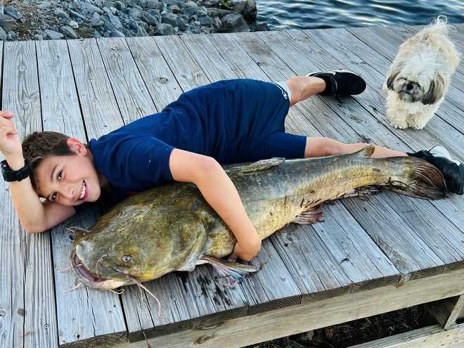 Nick Parcus with giant catfish