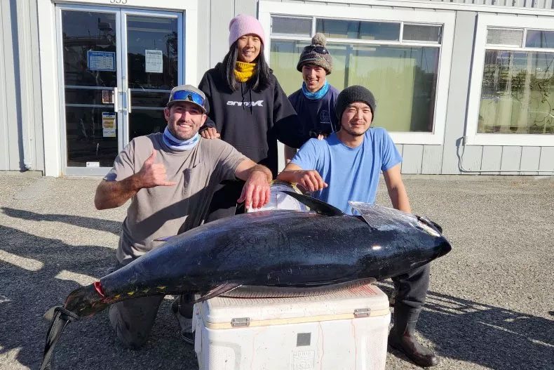 Adam Irino and friends with bluefin tuna