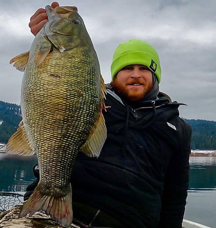 Joey Walton holding record smallmouth bass