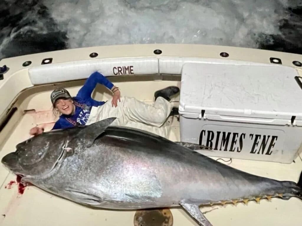 Bluefin tuna caught on the boat Crime Scene