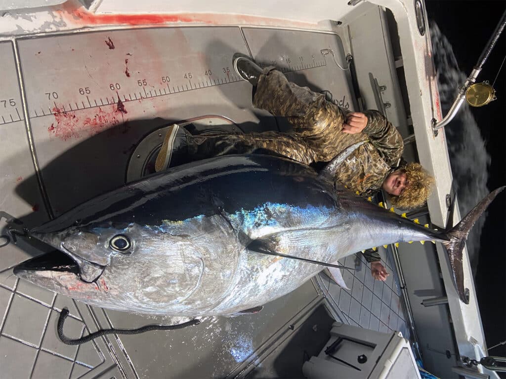 597-pound bluefin tuna caught on spinning rod - Men's Journal